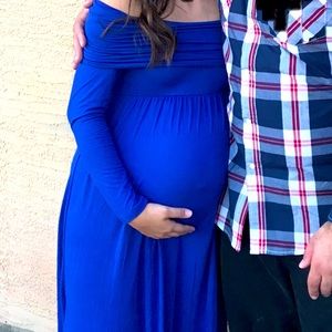 Blue maternity dress